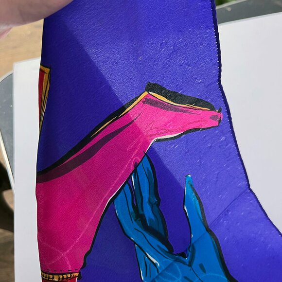 Vintage Anne Klien Silk Scarf | Fashion Illustration - Picture 7 of 7